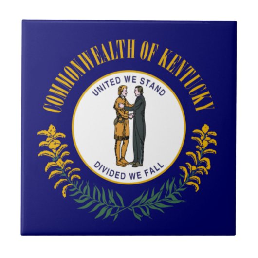 Kentucky: Bluegrass Commonwealth US State Flag Fliese (Vorderseite)