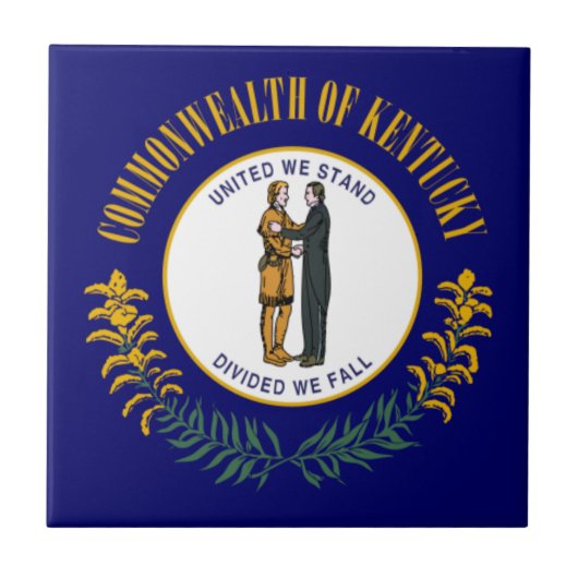 Kentucky: Bluegrass Commonwealth US State Flag Fliese (Vorderseite)