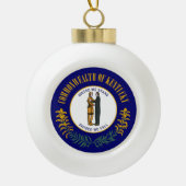 Kentucky: Bluegrass Commonwealth US State Flag Keramik Kugel-Ornament (Vorderseite)