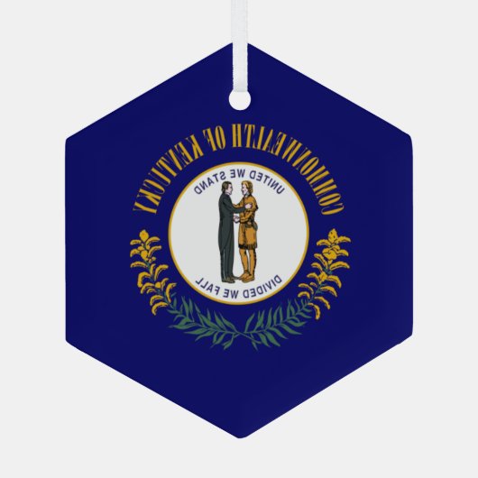 Kentucky: Bluegrass Commonwealth US State Flag Ornament Aus Glas (Rückseite)
