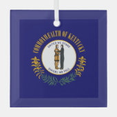 Kentucky: Bluegrass Commonwealth US State Flag Ornament Aus Glas (Vorderseite)