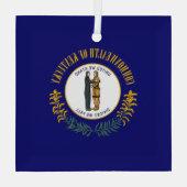 Kentucky: Bluegrass Commonwealth US State Flag Ornament Aus Glas (Rückseite)