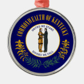 Kentucky: Bluegrass Commonwealth US State Flag Ornament Aus Metall (Vorne)