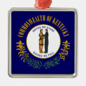 Kentucky: Bluegrass Commonwealth US State Flag Ornament Aus Metall (Vorne)