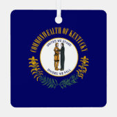 Kentucky: Bluegrass Commonwealth US State Flag Ornament Aus Metall (Rückseite)