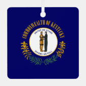 Kentucky: Bluegrass Commonwealth US State Flag Ornament Aus Metall (Vorderseite)