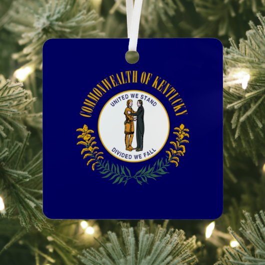 Kentucky: Bluegrass Commonwealth US State Flag Ornament Aus Metall (InSitu)