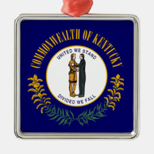 Kentucky: Bluegrass Commonwealth US State Flag Ornament Aus Metall