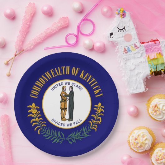 Kentucky: Bluegrass Commonwealth US State Flag Pappteller (Party)