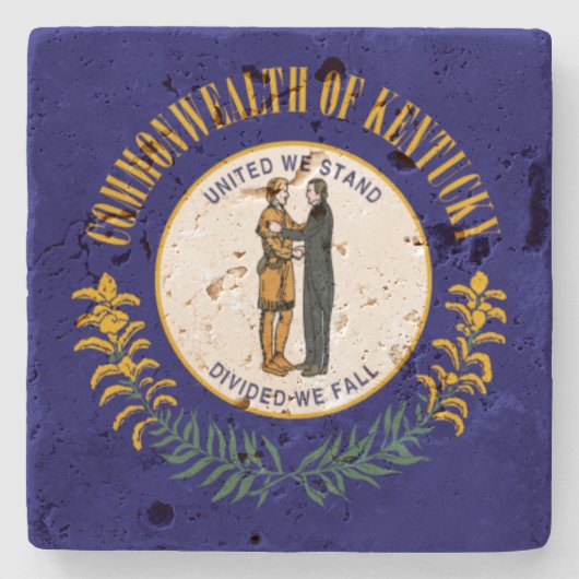 Kentucky: Bluegrass Commonwealth US State Flag Steinuntersetzer (Vorderseite)