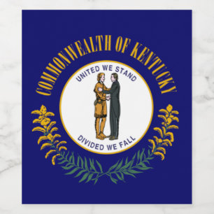 Kentucky: Bluegrass Commonwealth US State Flag Weinetikett