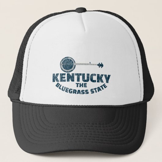 Kentucky Bluegrass Staat Banjo Truckerkappe (Vorderseite)