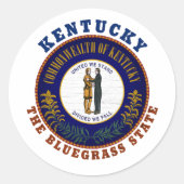 KENTUCKY BLUEGRASS STAAT FLAG RUNDER AUFKLEBER (Vorderseite)