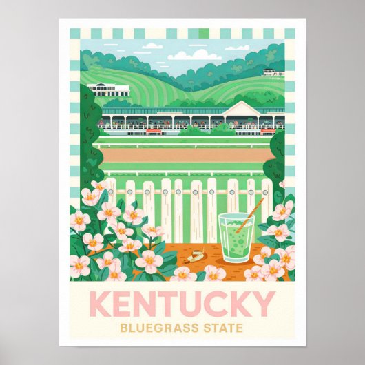 Kentucky Bluegrass Staat USA Summer Travel Poster (Vorne)