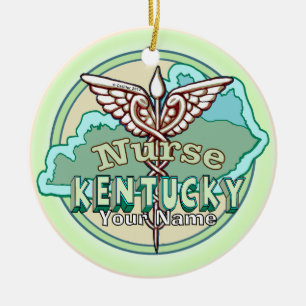 Kentucky Caduceus Krankenschwester Keramik Ornament