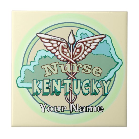 Kentucky Caduceus Nurse Tile Fliese (Vorderseite)