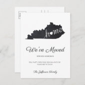 Kentucky Chalkboard Staat Map Moving Postcard Ankündigungspostkarte (Vorne/Hinten)
