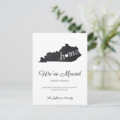 Kentucky Chalkboard Staat Map Moving Postcard Ankündigungspostkarte (Stehend Vorderseite)