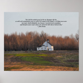 Kentucky Church am frühen Morgen mit Donne Gedicht Poster