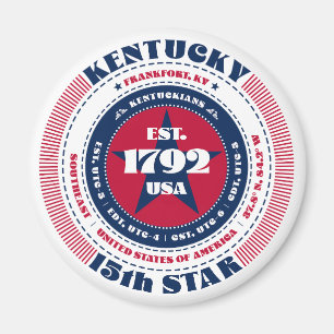 Kentucky Circle Typografy Souvenir Magnet