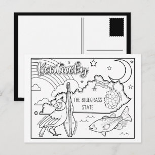 Kentucky Color Me Collage Postkarte