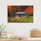 Kentucky Country Kabine Herbst Saison Wasserfarbe Poster (Küche)