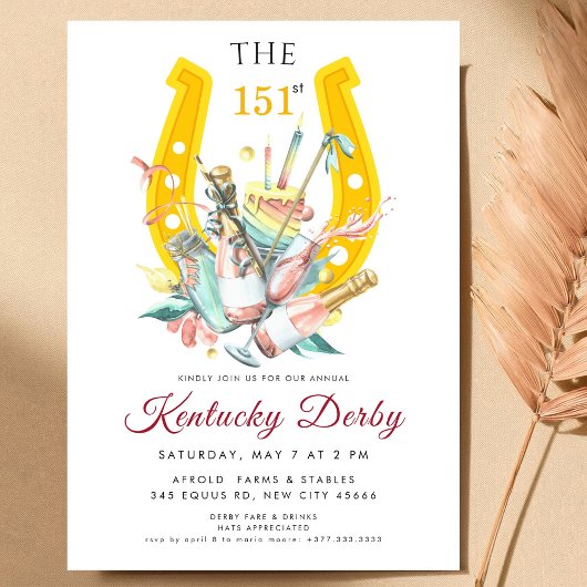 Kentucky Derby 151st Invitation with Horseshoe Einladung