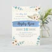 Kentucky Derby Big Hat Eucalyptus Boy Baby Shower Einladung (Stehend Vorderseite)