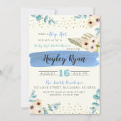 Kentucky Derby Big Hat Eucalyptus Brautparty Einladung (Vorderseite)