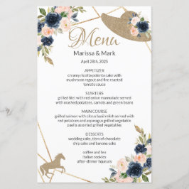 Kentucky Derby Blush & Navy Wedding Menu
