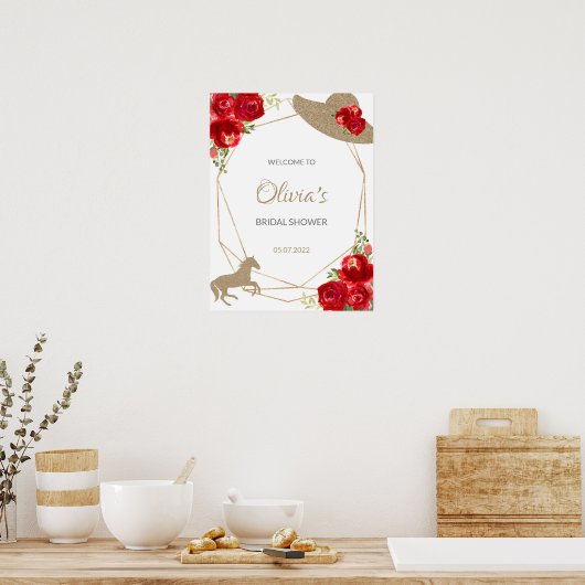 Kentucky Derby Brautparty Begrüßungszeichen Poster (Küche)