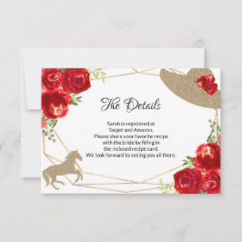 Kentucky Derby Brautparty Details Card RSVP Karte