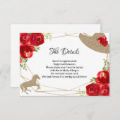 Kentucky Derby Brautparty Details Card RSVP Karte (Vorne/Hinten)