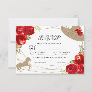 Kentucky Derby Brautparty Response Card RSVP Karte