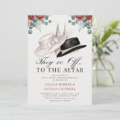 Kentucky Derby Brautparty Rose Hats Elegant Einladung (Stehend Vorderseite)