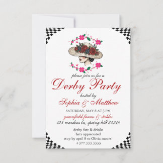 Kentucky derby Horse Racing Themed Elegant invite Einladung