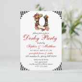 Kentucky Derby Horse Racing Themed Elegant Invite Einladung (Stehend Vorderseite)