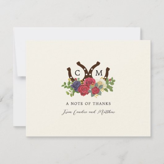 Kentucky Derby Inspiriert Hochzeit Dankeskarte (Vorderseite)