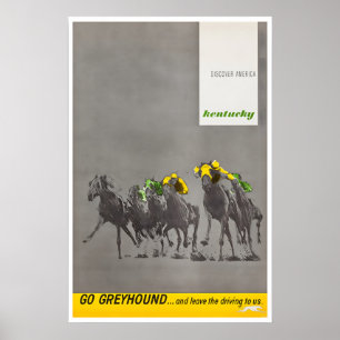 Kentucky Derby Kunst Pferderennen Druck Greyhound Poster