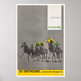Kentucky Derby Kunst Pferderennen Druck Greyhound Poster