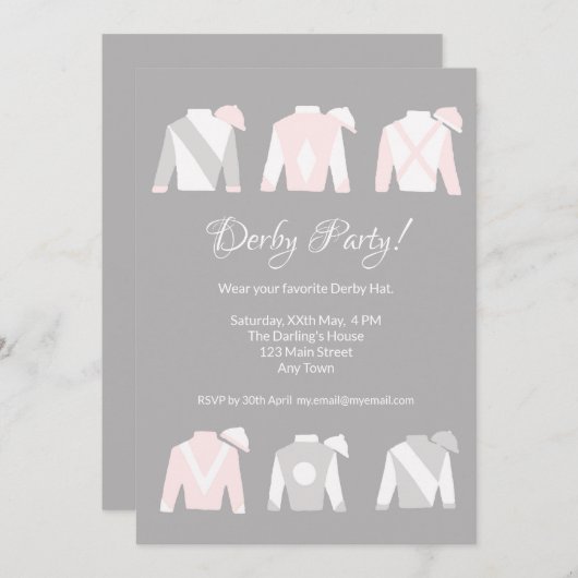 Kentucky Derby - Party Einladung (Vorne/Hinten)