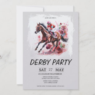 Kentucky Derby Party-Einladung Aquarell Pferd R Einladung