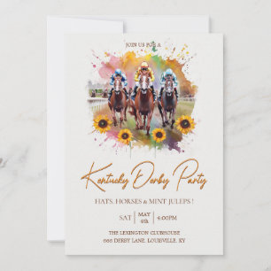 Kentucky Derby Party-Einladung Aquarell Pferd R Einladung
