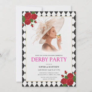 Kentucky Derby-Party-Einladung Elegante Rosen Einladung