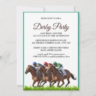 Kentucky Derby Party Invitation Elegant Horse Race Einladung