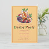 Kentucky Derby Party Invitation Mint Julep Drink H Einladung (Stehend Vorderseite)