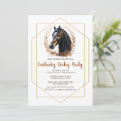 Kentucky Derby Party Invitation Silver Horseshoe P Einladung (Stehend Vorderseite)