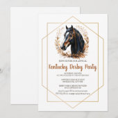 Kentucky Derby Party Invitation Silver Horseshoe P Einladung (Vorne/Hinten)