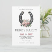 Kentucky Derby Party Invitation Silver Horseshoe P Einladung (Stehend Vorderseite)