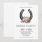 Kentucky Derby Party Invitation Silver Horseshoe P Einladung (Vorne/Hinten)